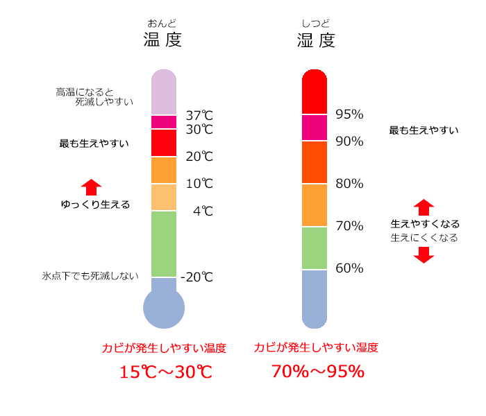 カビが発生する「温度と湿度」